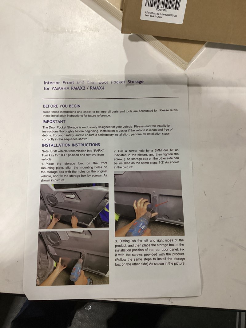 XUTVOTOR Front Door Storage Pockets For Yamaha Wolverine RMAX 2021-2025