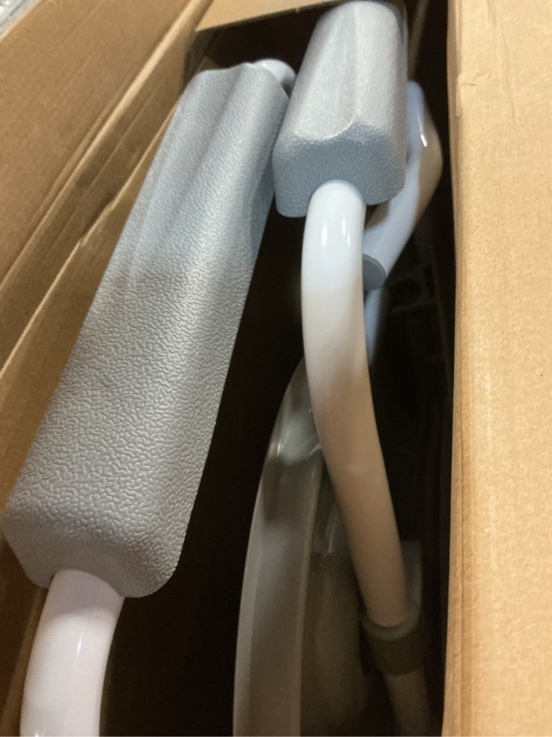 Condition photo showing Good Condition for Medline 3-in-1 Steel Bedside Commode, Elongated Seat, Sturdy Folding Frame, 7.5 QT. Bucket, 350 lb. Weight Capacity, Clip-on Seat, Easy Cleaning, Tool-Free Assembly, Gray