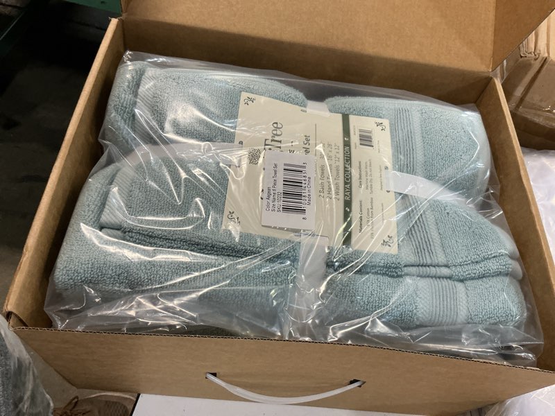 Condition photo showing Good Condition for springtree home luxury bamboo rayon bath towel set 6 piece set | 35% bamboo rayon - 65% cotton | absorbent quick-dry towels for bathroom | oeko-tex standard 100 cotton | aegean aegean 6 piece set