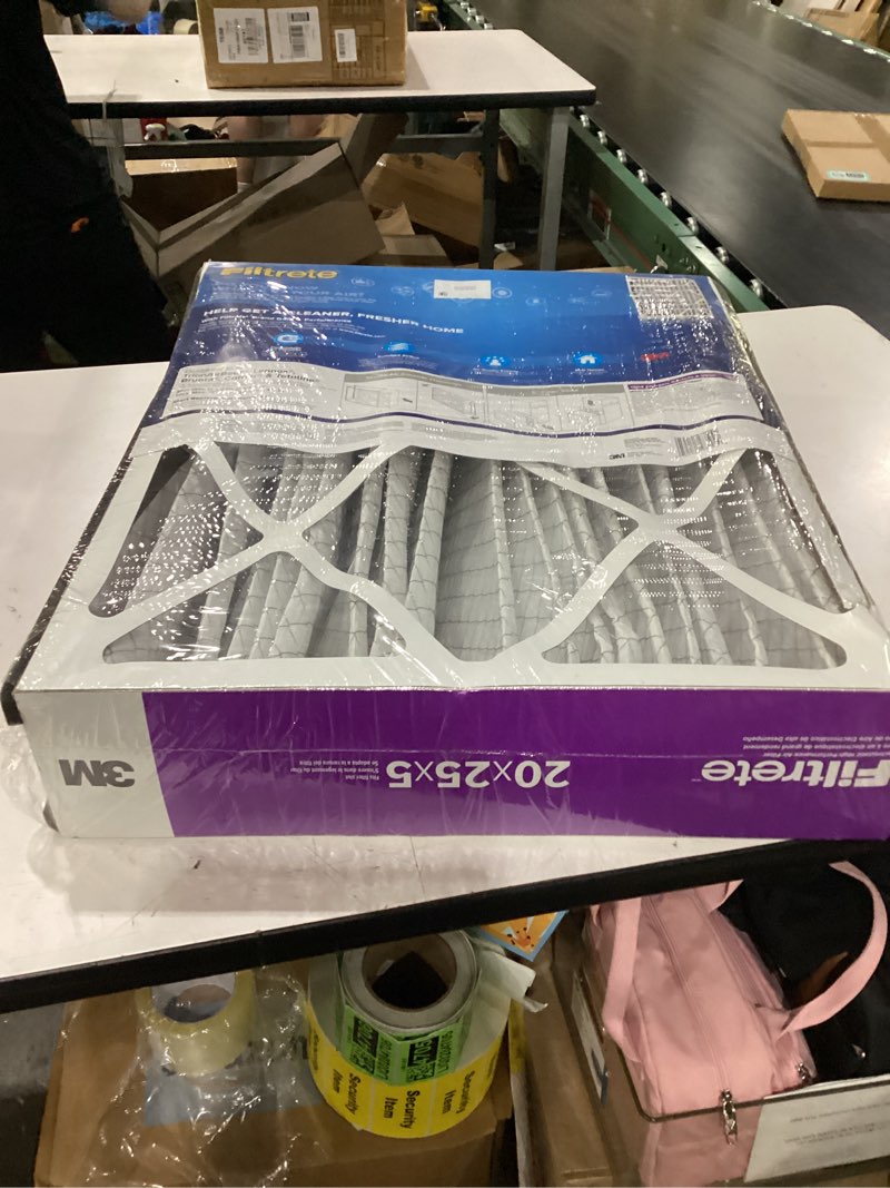 Condition photo showing As Is for filtrete 20x25x5 ac furnace air filter, mpr 1550, merv 12, fits trion airbear, certified asthma & allergy friendly, electrostatic air cleaning filter, 1-pack (actual size 19.56 x 24.13 x 4.75)