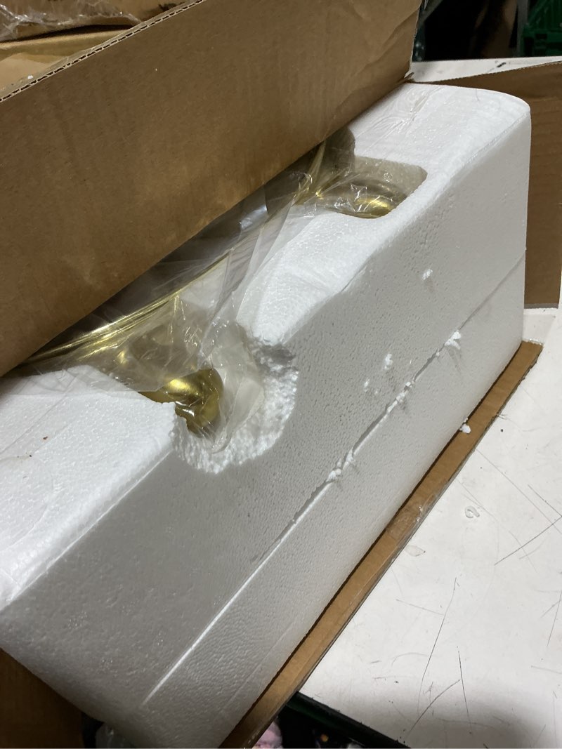 Condition photo showing Good Condition for pokat farmhouse table lamps for living room set of 2 with gold base, 25'' stone-like bedside lamps for bedroom night stands, ructic ceramic lamp for office hallway end table dorm (frosted white)