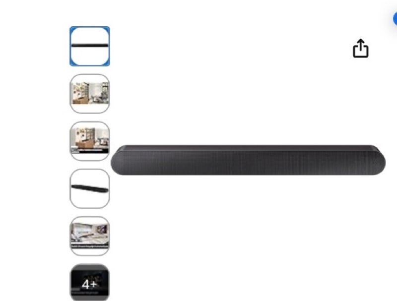 samsung hw-s50b/za 3.0ch all-in-one soundbar w/dolby 5.1, dts virtual:x, q symphony, built in center speaker, adaptive sound lite, bluetooth multi connection, 2022 black