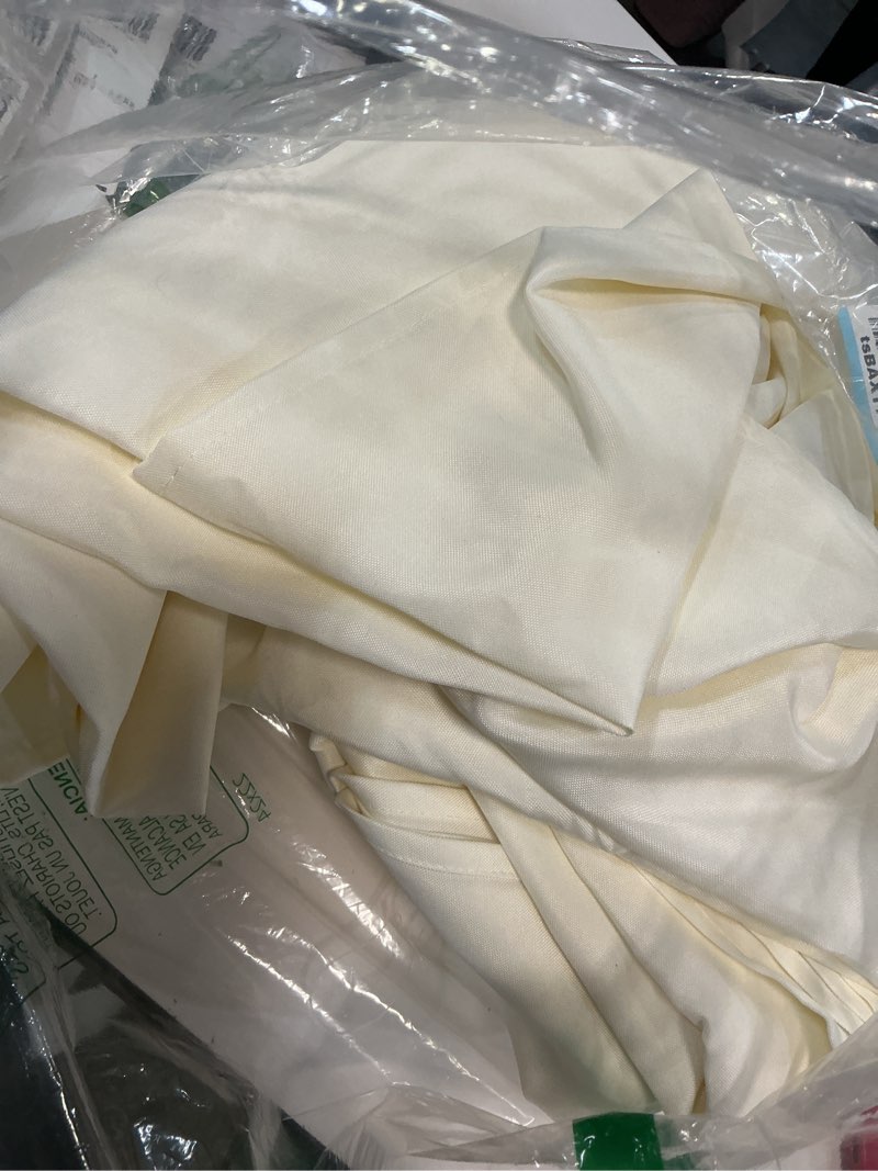 Condition photo showing As Is for brillmax 10 pack ivory tablecloths 60 x 102 inch for 6ft rectangle tables - 150 gsm polyester fabric, 15" standard drop, water, stain & wrinkle resistant cloth cover for wedding dining buffet ivory 60x102 in, 10 pack