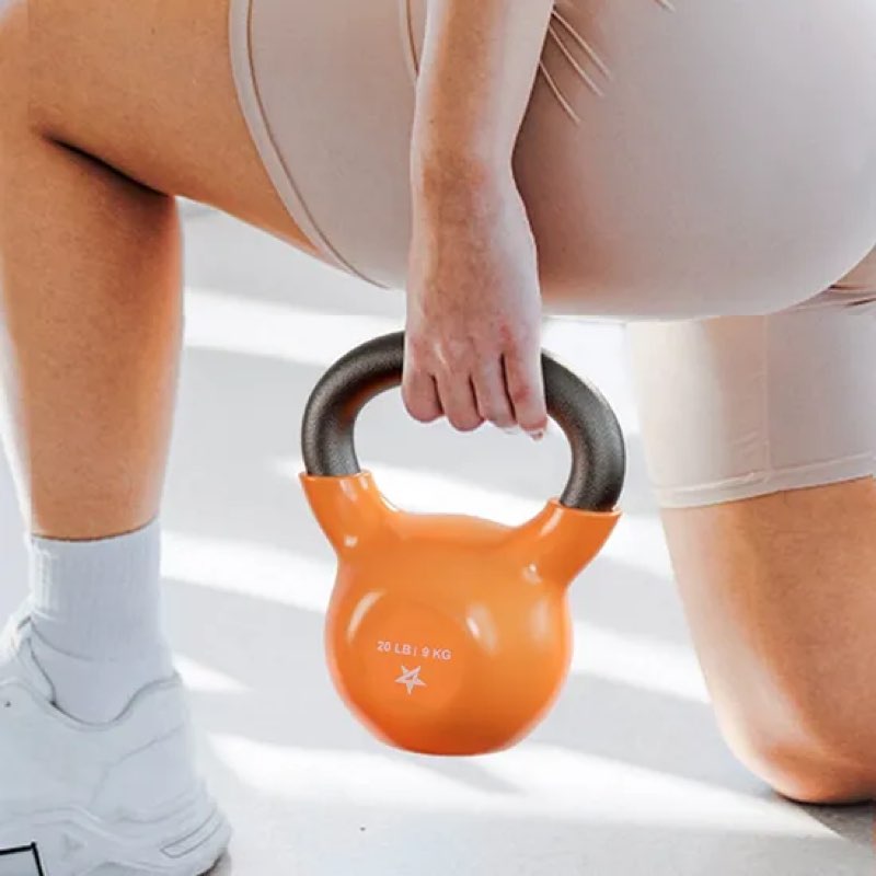 Premium 20lb Orange Kettlebell for Ultimate Home Workouts