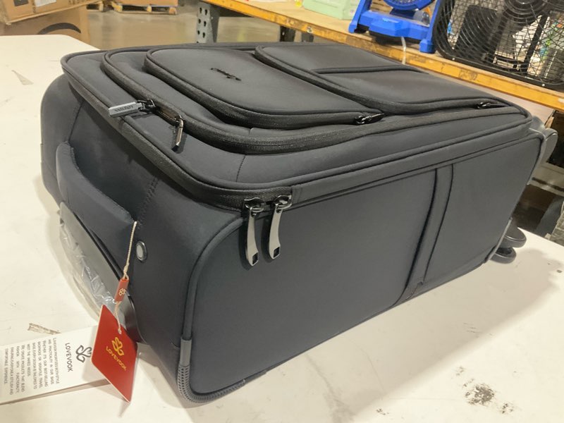 Condition photo showing Good Condition for lovevook carry on luggage 22x14x9 airline approved, 22 inch softside suitcases with spinner wheels, lightweight carry-on suitcase with tsa lock for women men, large luggage for travel business trip black 22 inch_carry on