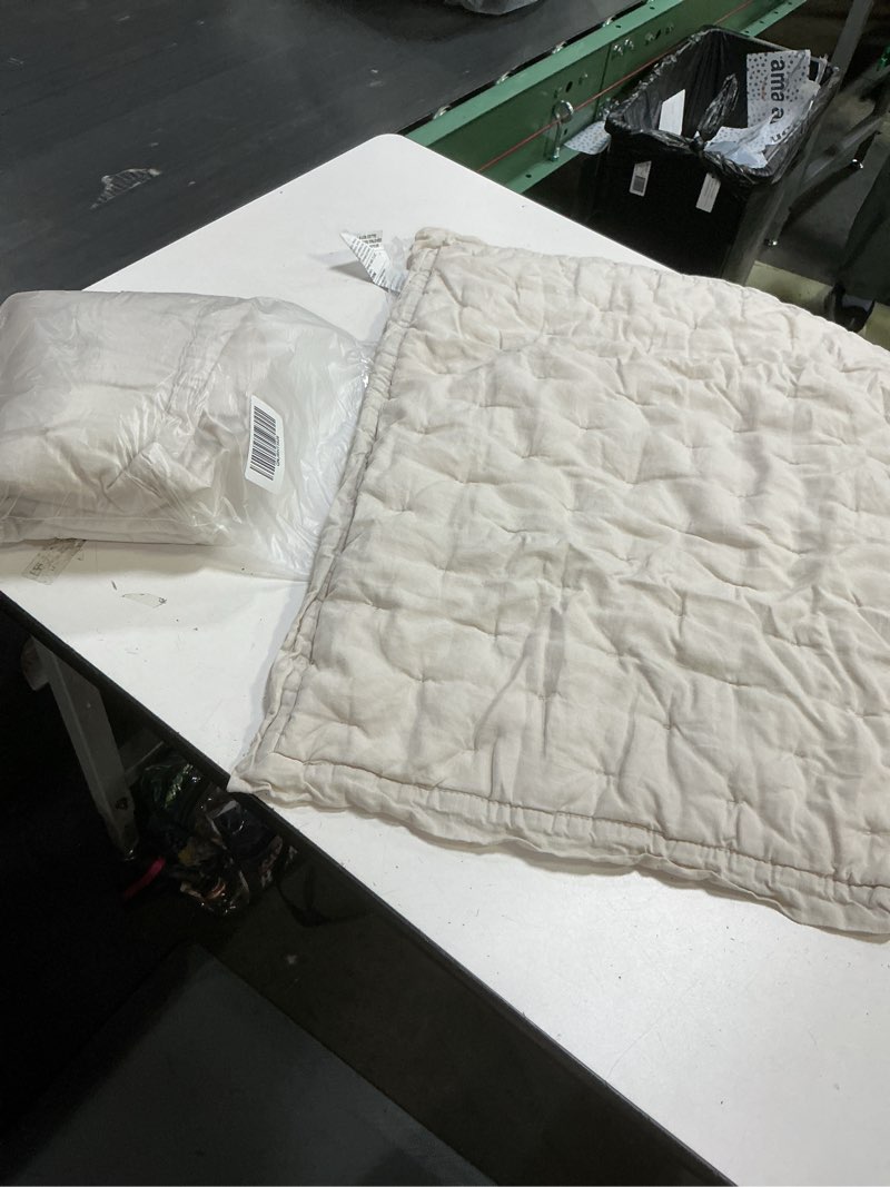 Condition photo showing Good Condition for quince 100% linen standard quilt sham 20”x26” sand
