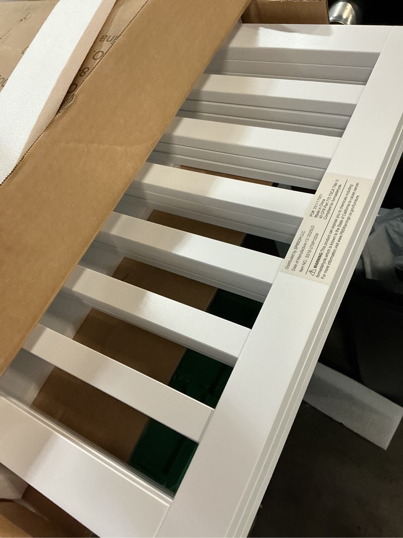 Condition photo showing New/Like New for pawland wooden freestanding foldable pet gate for dogs, 24 inch 3 panels step over fence, dog gate for the house, doorway, stairs, extra wide (white, 24" height-3 panels) white 24" height-3 panel