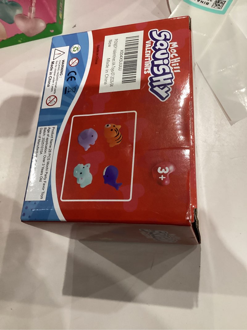 Condition photo showing New/Like New for 28 Pack Valentines Day Gifts for Kids ,Mochi Squishy Toys with Valentine Greeting Cards Classroom Prizes Exchange Gifts Prizes Valentines Day Gifts for Kids Boy Girl Valentine Party Favors Style 4
