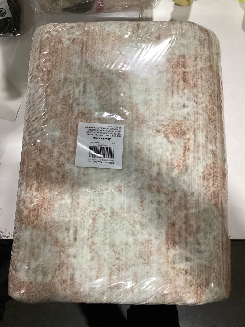 Condition photo showing New/Like New for 9x12 Area Rug, Modern Abstract Non-Slip Washable Carpet for Living, Bedroom & Dining Room, Soft Faux Wool Rugs for Hardwood Floors, Pink Pink 9'x12'