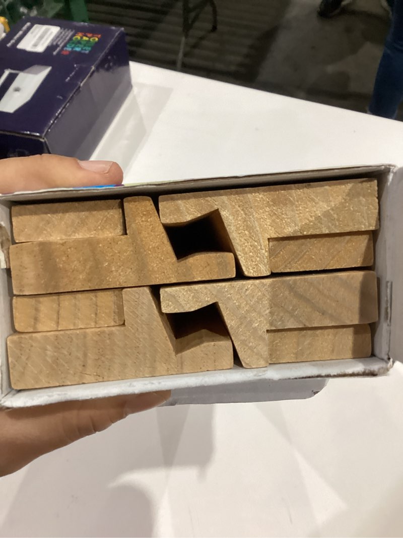 Condition photo showing Good Condition for Upgraded Mahjong Racks with Pushers, Set of 4 Trays for American Mahjong Games, Wooden Holders for Mahjong, Dominoes & Mexican Train Game Nights (Includes Magnetically Attached Mahjong Pushers) Wood Color