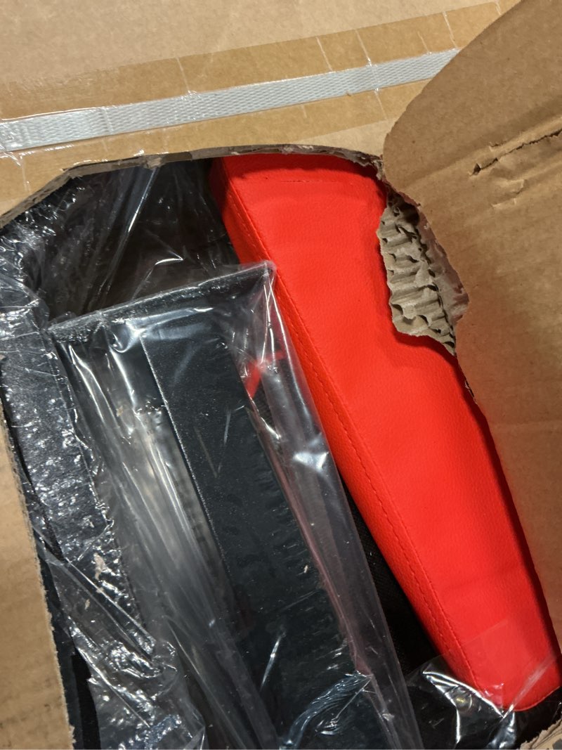 Condition photo showing As Is for relife rebuild your life power tower pull up bar station workout dip station for home gym strength training fitness equipment red