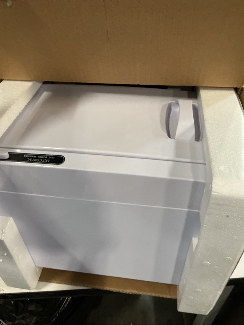 Condition photo showing As Is for hot towel warmer,8l towel warmer cabinet medium capacity esthetician warmer heater for facial spa, beauty salon or personal home use white