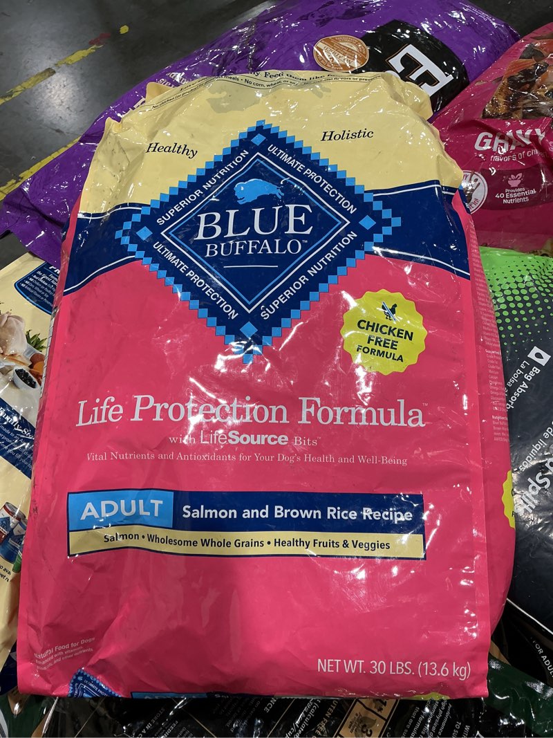 Condition photo showing Good Condition for blue buffalo life protection formula adult dry dog food, helps build and maintain strong muscles, made with natural ingredients, salmon & brown rice recipe, 30-lb. bag salmon, chicken-free 30 pound (pack of 1)