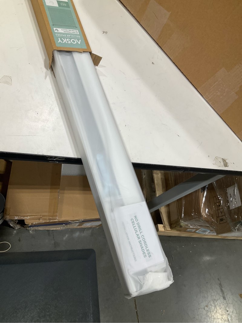 Condition photo showing Good Condition for aosky 100% blackout no drill cellular shades blinds for indoor windows, no tools thermal insulated black out cordless honeycomb blinds for bedroom living room window, 34" w x 48" h, white 34"w x 48"h blackout-white