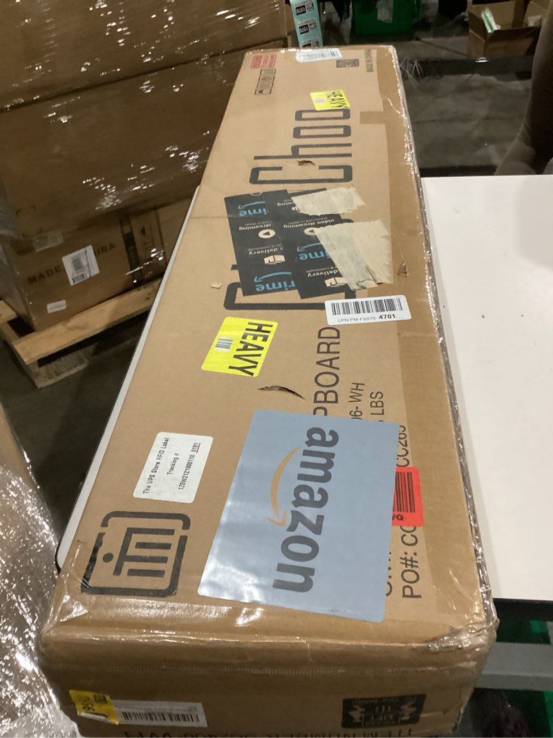 Condition photo showing As Is for ChooChoo Narrow Bathroom Storage Cabinet with Adjustable Shelves, Tall Storage Cabinet with 2 Doors and 1 Drawer, Freestanding Cupboard for Small Spaces, White