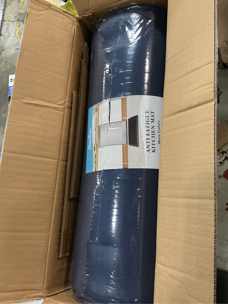 Condition photo showing New/Like New for 4/5 inch thick kitchen mats for floor, steprite kitchen rug for standing blue 108"l x 30"w x 0.8"th