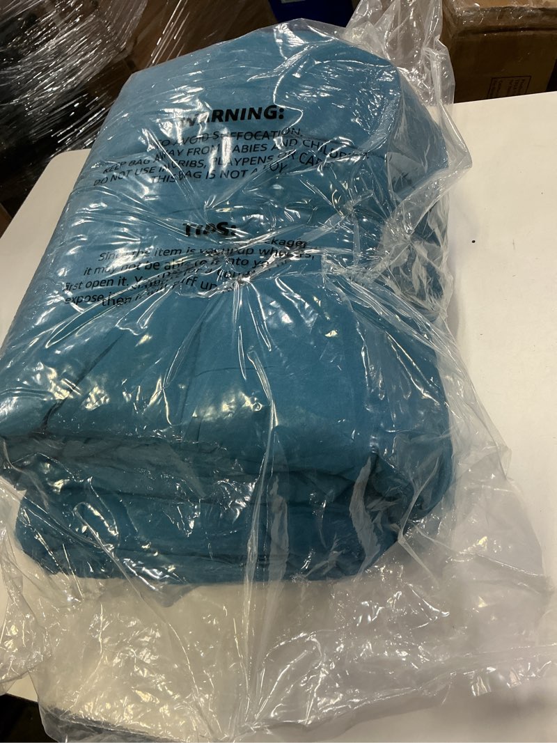 Condition photo showing New/Like New for CozyLux Queen Comforter Set Teal, 7 Pieces Bed in a Bag, Teal Comforter Queen Size, All Season Bedding Sets with Stitch Quilted Comforter, Flat Sheet, Fitted Sheet, Pillowcases Teal Queen