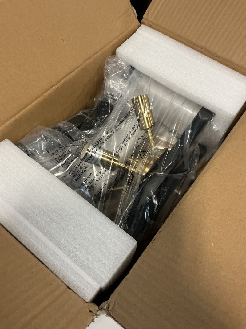 Condition photo showing Good Condition for Semi-Flush Mount Ceiling Light - Modern Industrial Light Fixture Black and Gold,4-Light Candelabra Lighting Ceiling Lamp for Kitchen Foyer Entryway Hallway Bedroom Closet