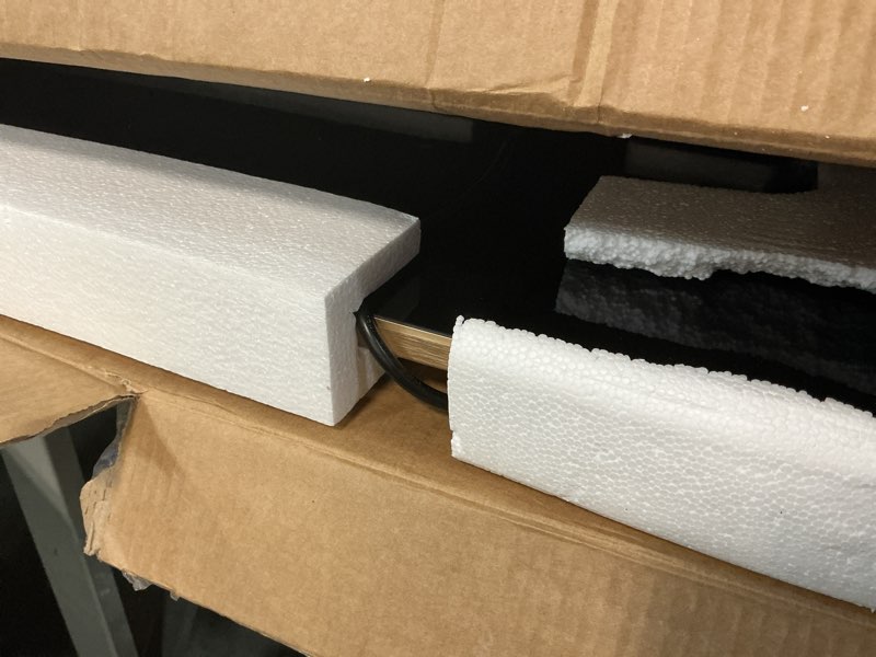 Condition photo showing As Is for electric warming tray?extra long 40”x12”??food warmer with thermostat and full surface heating?food warming mat with 2 temperature modes for parties buffet?gatherings?gold edge black extra long 40"x12"