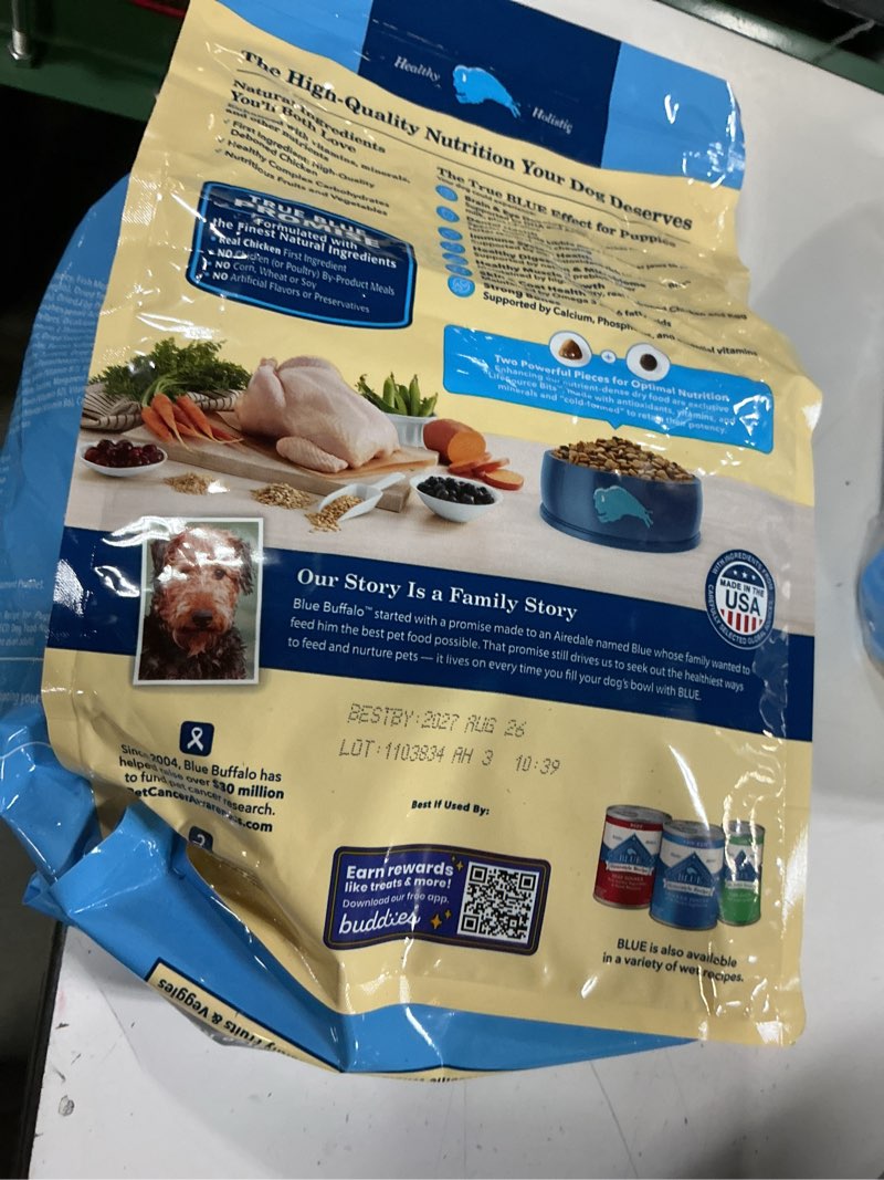 Condition photo showing New/Like New for (bbd 2027/08/26)  blue buffalo life protection formula puppy dry dog food with dha and ara, made with natural ingredients, chicken & brown rice recipe, 5-lb bag chicken & brown rice 5 pound (pack of 1)