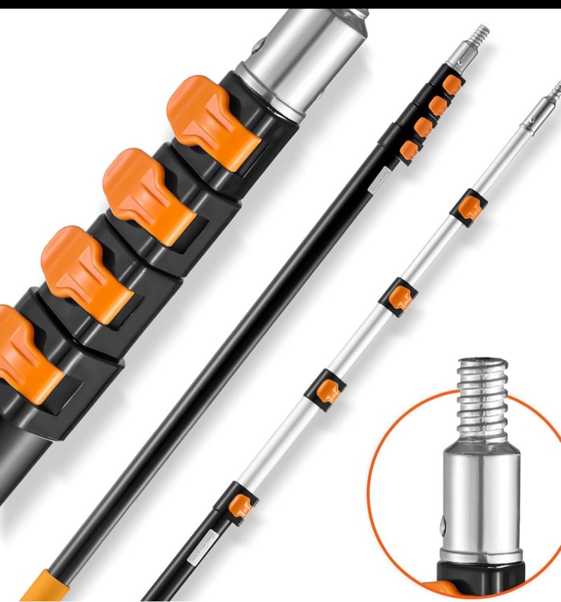 VEVOR Telescopic Extension Pole, 6-24 FT Multi-Purpose Extension Pole, Sturdy Aluminum Alloy Paint Extendable Pole with Flip-Lock Design, Telescopic Pole for Painting, Dusting and Cleaning