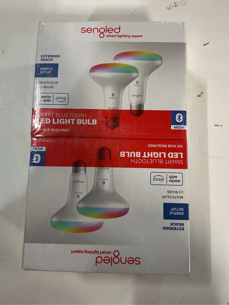 Condition photo showing New/Like New for Sengled Alexa Smart Flood Light Bulbs, Bluetooth Mesh BR30 Smart Bulbs That Work with Alexa Only, 65 Watt Equivalent Full Color and Tunable White 650 LM, E26 Base Recessed, No Hub Required, 4 Pack