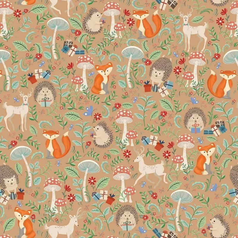 Jillson Roberts Gift Wrapping Paper, Krafty Fox (6 Rolls 5ft x 30in)