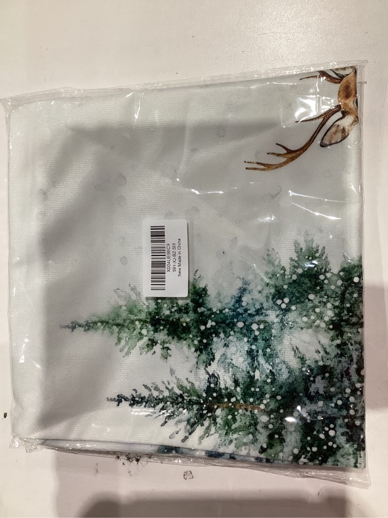 Condition photo showing New/Like New for Christmas Winter Reindeer Forest Pillow Covers 18x18, Christmas Winter Decor,Rustic Xmas Deer Holiday Decorative Throw Pillow Cover for Home Living Room Bedroom Decor Color 07
