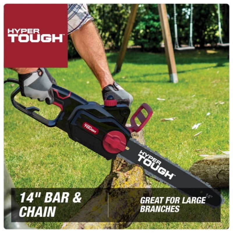 hyper tough 9 amp electric corded 14-inch chainsaw, chainsaw only