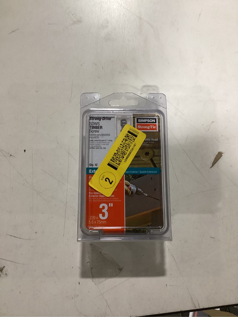 Simpson Strong-Tie Strong-Drive SDWS Timber #12 x 3-in Double-barrier Exterior Construction screws ( 50 -Per Box ) Item #1944439 | 