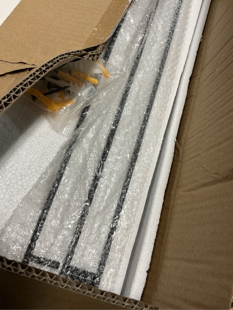 Condition photo showing Good Condition for WOPITUES Floating Shelves 24 inch with Gold Metal Guardrail, Shelves for Wall Decor Set of 3, Wall Shelves for Bedroom, Bathroom, Kitchen, Living Room, Plants, Picture Frames, Art- Black Black 23.6 inch