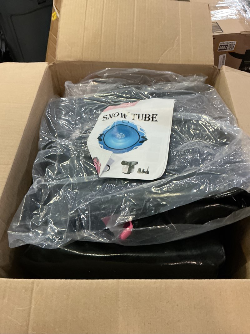 Condition photo showing As Is for Snow Tube for Sledding Heavy Duty, Inflatable Snow Sled Innertube with Air Pump & Premium Canvas Cover for Kids Adult with Thickened Bottom, Towable Rope 3 Pack 40inch