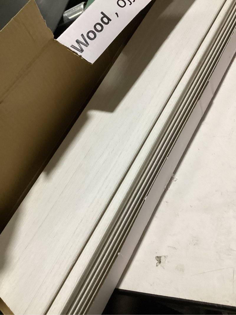 Condition photo showing New/Like New for luxdecor real wood planks for wall- white shiplap boards 5" peel and stick shiplap boards 10 pieces wall shiplap planks board 12.5 sq ft