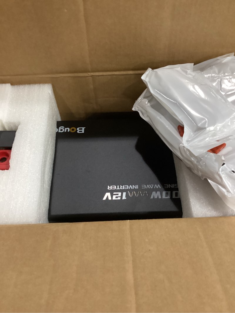 Condition photo showing Good Condition for bougerv 2000w pure sine wave inverter, 12v dc to 120v ac | fully 2000w output power, app and wired remote controller, for rv off-grid home backup power, 2026 new 2000w | 14.96*7.4*3.94 in