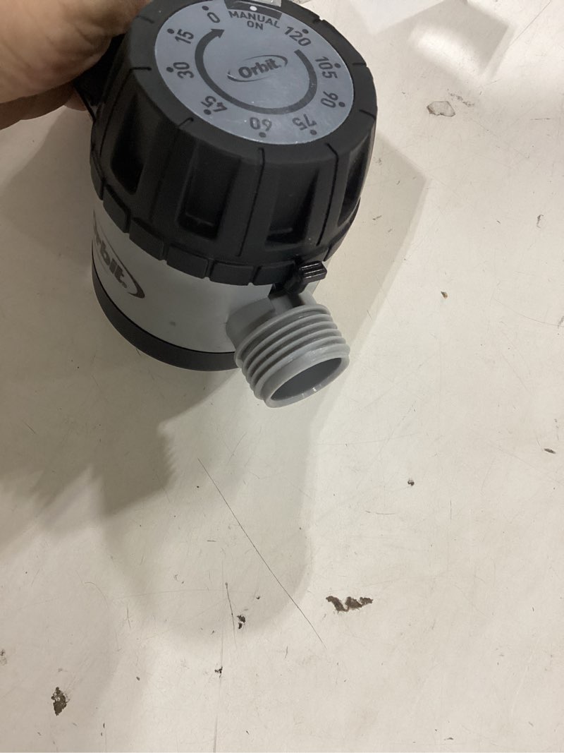 Condition photo showing As Is for orbit watering hose