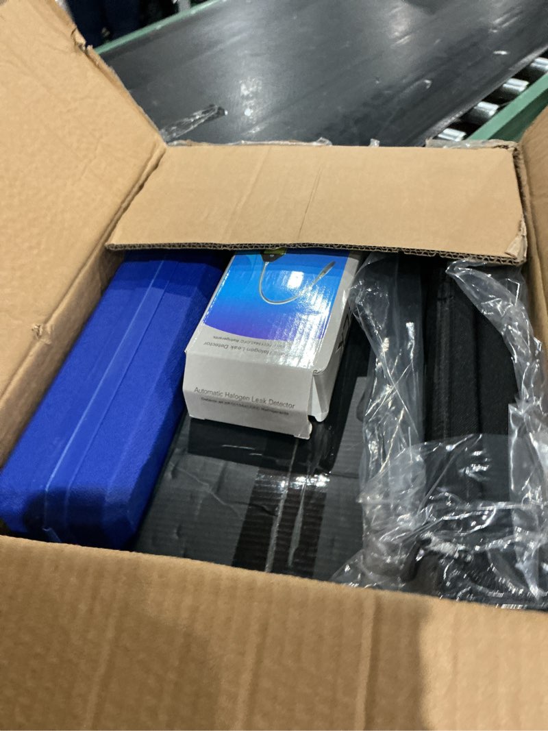 Condition photo showing As Is for orion motor tech r1234yf ac vacuum pump and gauge set, 1/3 hp 4 cfm vacuum pump manifold gauge kit with leak detector 3 hoses & adapter for r1234yf, a/c vacuum pump kit for auto hvac systems 4.0 cfm&r1234yf
