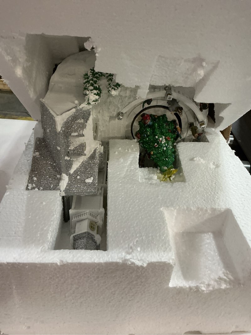 Condition photo showing Good Condition for MOMENTS IN TIME Lighted Musical Christmas Church with Animated Carolers 13.5” LED Holiday Village Building Plays 8 Classic Christmas Songs Adapter Powered Décor Piece