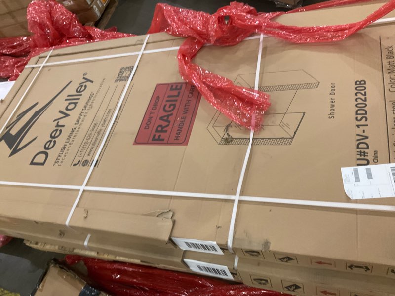 Condition photo showing Good Condition for DeerValley 36"×78" Fixed Glass Shower Door, Durable and Stable 10mm Thick Glass Panel, Frameless Door, Bathroom Shower Screen, Easy to Clean, Tempered Safety Wall Panels with Hardware (Black)