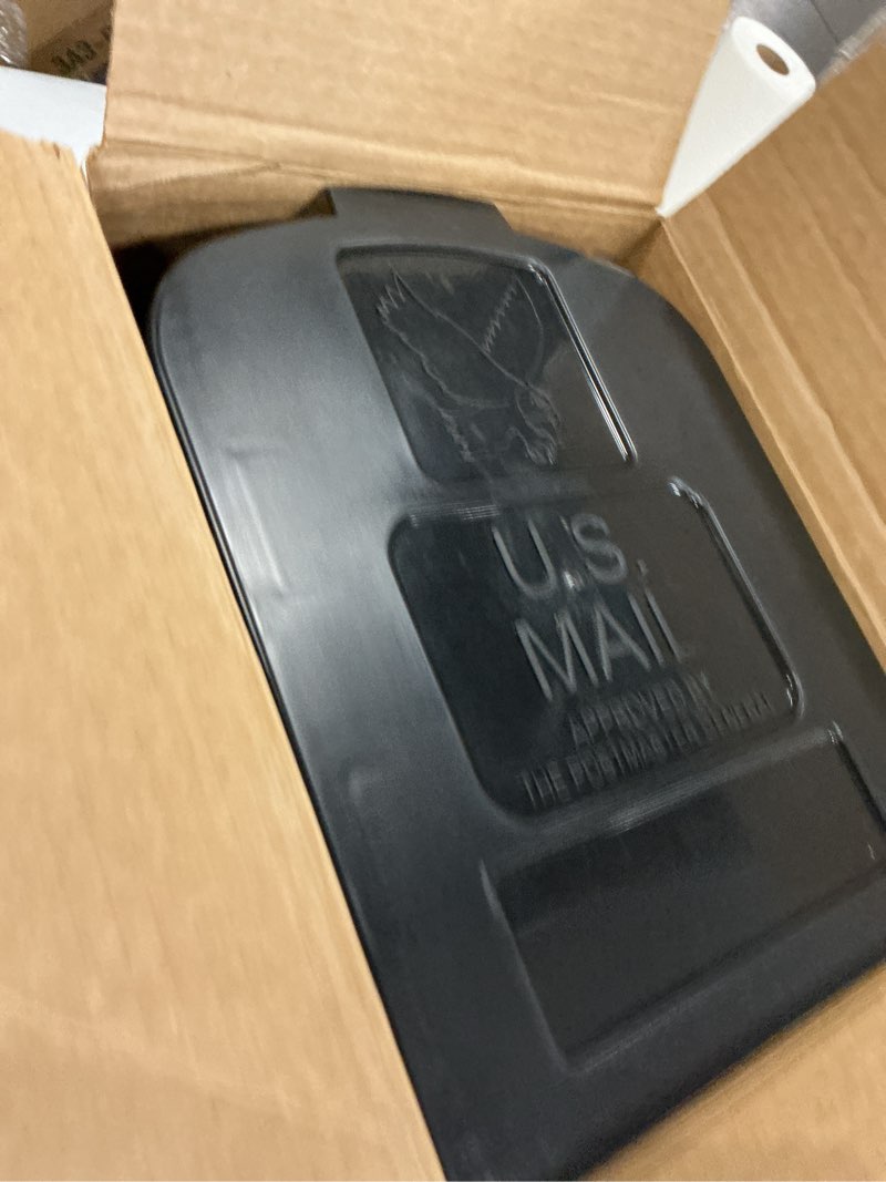 Condition photo showing Good Condition for architectural mailboxes parsons™ rust-proof plastic post mounted mail box for outside, black, medium curbside mailbox, usps approved for residential delivery