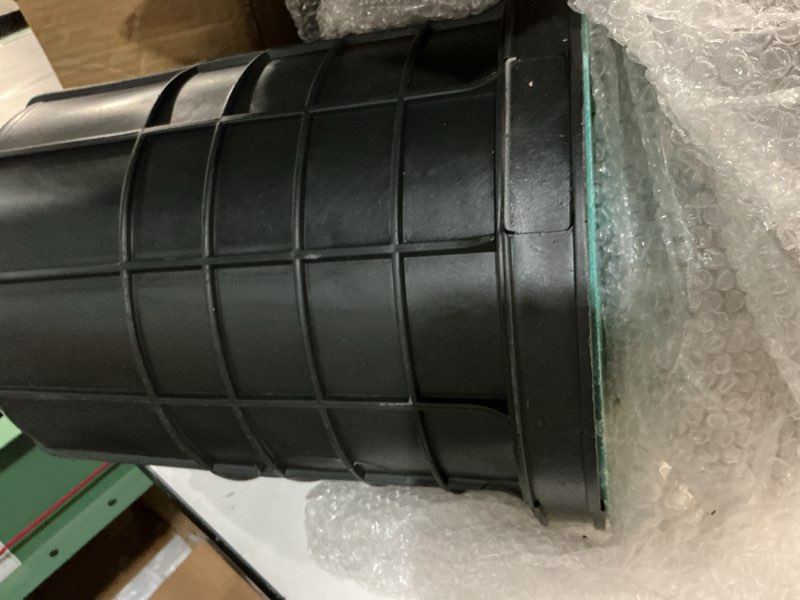 Condition photo showing Good Condition for sh nh - large drainage catch basin with fiber glass grate. french drain catch basin for patios, downspnuts, lawns, municipal plumbing (diy storm drain box) (12.9x11.4x14.9 in)