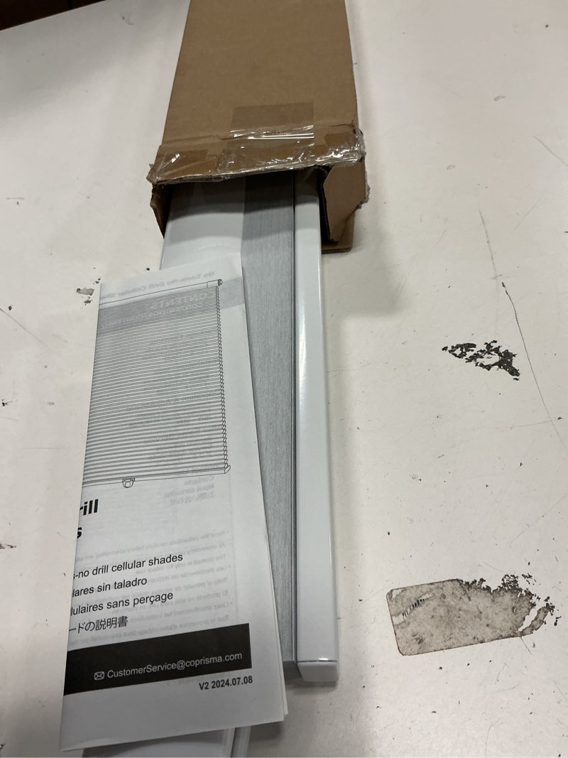 Condition photo showing Good Condition for LazBlinds No Tools No Drill Cordless Cellular Shades, Blackout Light Blocking Honeycomb Shades for Home, Thermal Insulation Blinds for Windows, 27" W x 36" H, White Blackout-white 27" W x 36" H