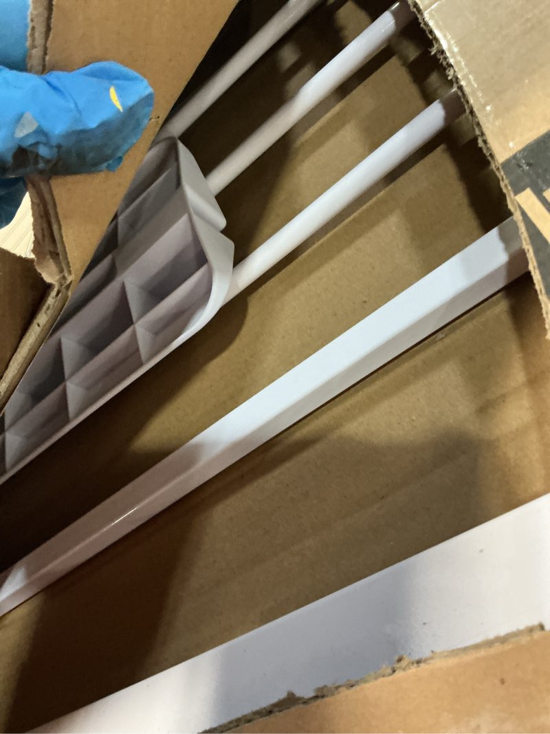 Condition photo showing Good Condition for baby gate no drilling, 29"-40" auto close dog gate indoor for doorways & stairs, pressure mounted adjustable pet gate, easy walk through child gate for children & pets stroller friendly, white