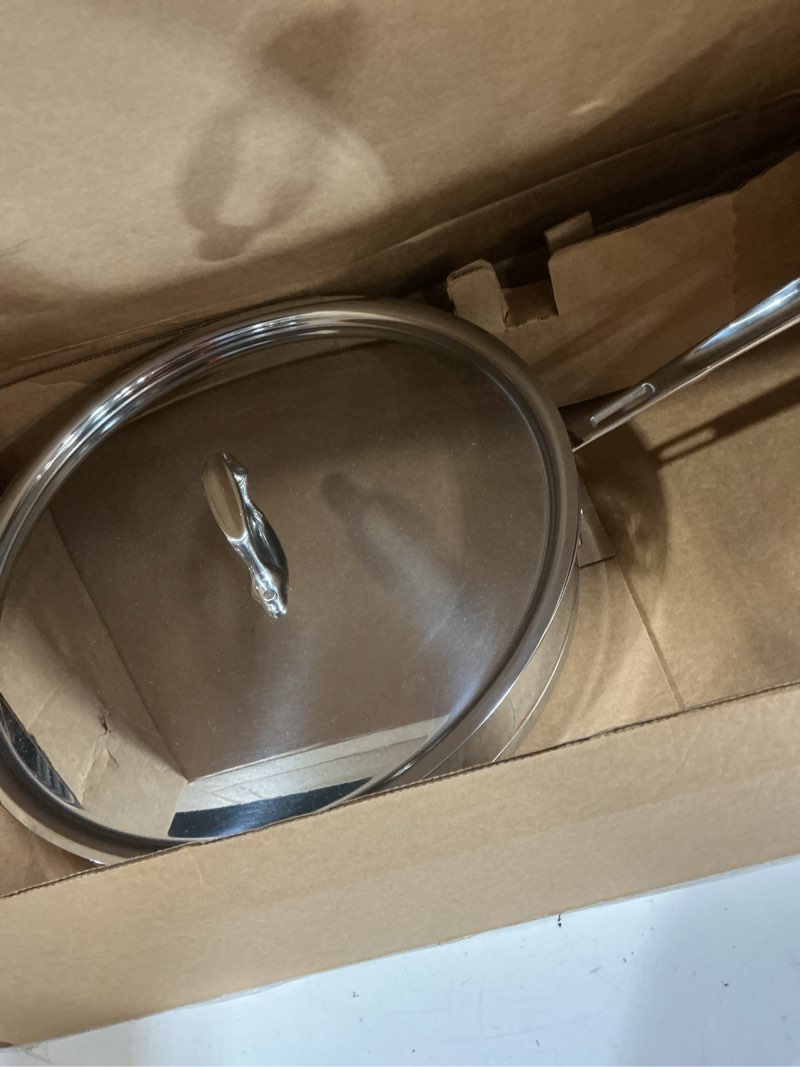 Condition photo showing Good Condition for all-clad copper core 5-ply stainless steel sauté pan with steel lid 5 quart induction oven broiler safe 600f pots and pans, cookware silver silver 5-quart