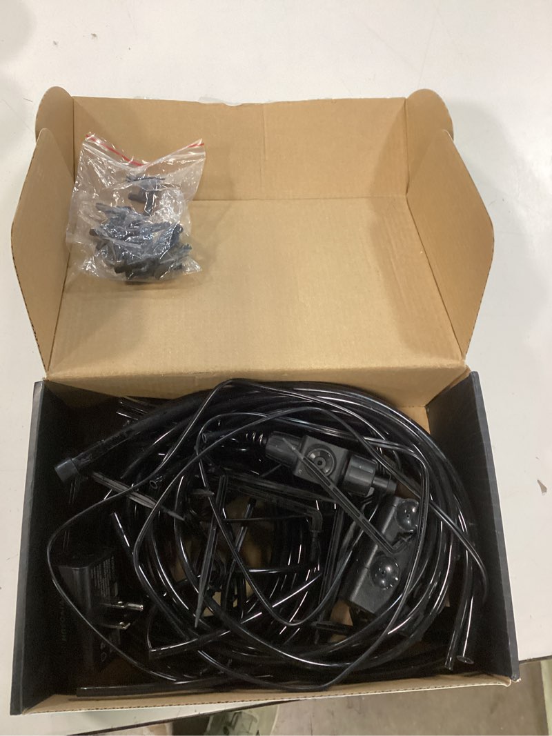 Condition photo showing As Is for vivosun automatic drip irrigation kit, smart watering system with 16 drip emitters, 4mm fast flow, app-controlled a10 growhub, quiet 15w pump, anti-siphon & filtered for indoor & outdoor plants smart drip irrigation