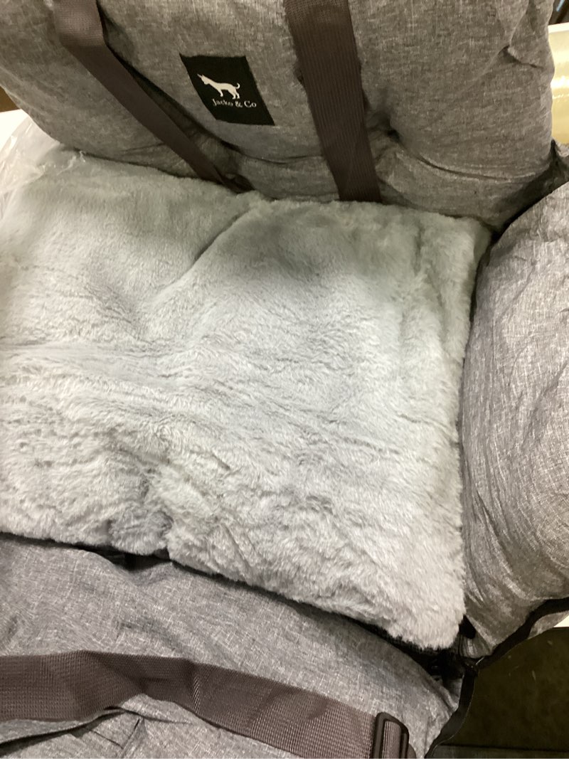 Condition photo showing Good Condition for JACKO & CO - Premium Dog Car Seat v2 Booster Seat for Small & Medium Pets Under 25lbs - Machine Washable w Removable Cover, Water Resistant w Clip-On Leash for Front or Back Seat (Grey/Small (1-25lbs) V2 Grey Small (1-25lbs)