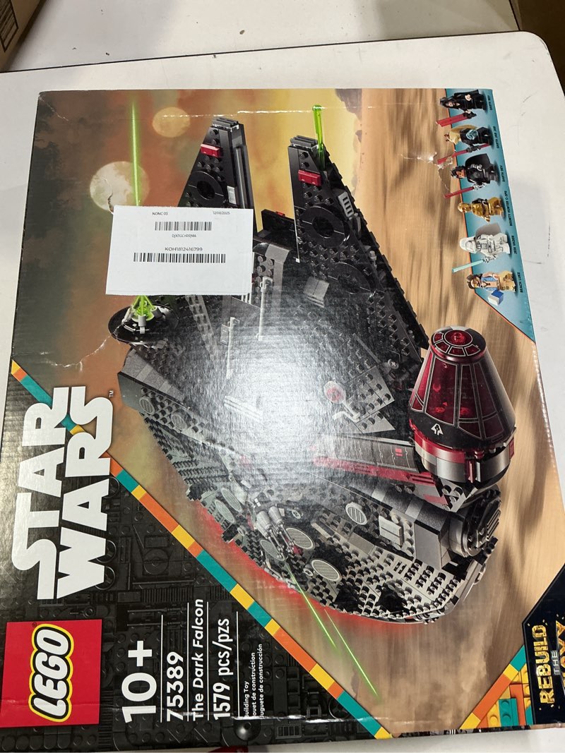 Condition photo showing Good Condition for LEGO Star Wars The Dark Falcon Buildable Starship, Star Wars Toy Vehicle Set for Boys and Girls, Collectible Millenium Falcon Toy with 6 Star Wars Minifigures, Birthday Gift for Kids or Any Fan, 75389