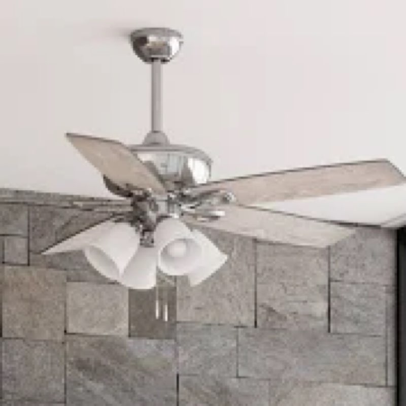 Harbor Breeze Notus 1332337 52" Indoor Ceiling Fan Brushed Nickel Finish