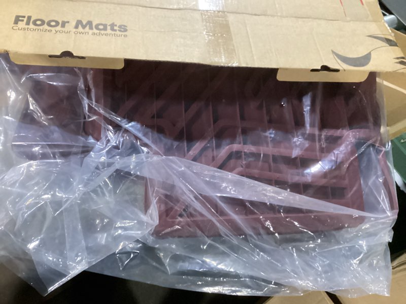 Condition photo showing New/Like New for yhtauto automotive all weather floor mats compatible with tesla model 3 2021-2023, car mats custom fit tpe floor liners front & back seat, red, set of 3 red 2021-2023