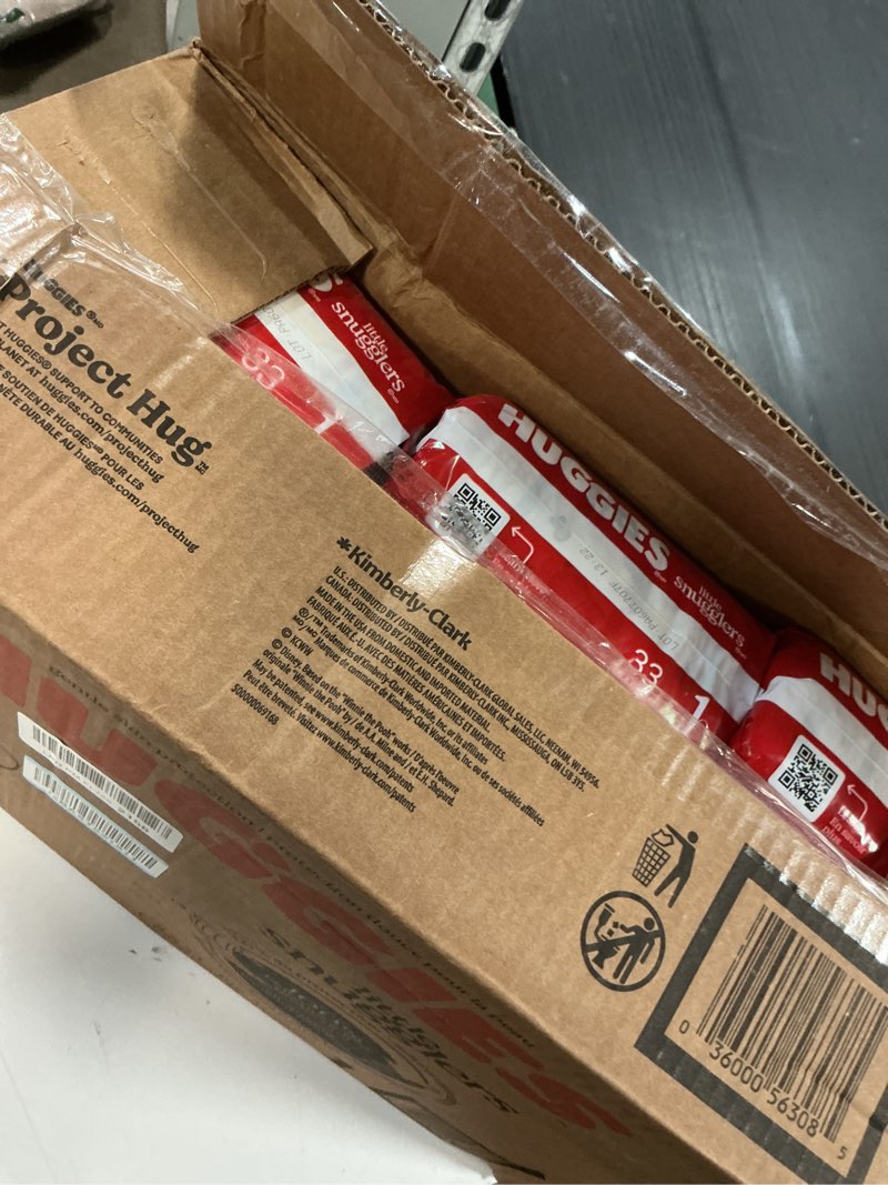 Condition photo showing New/Like New for huggies size 1 diapers, little snugglers diapers, size 1 (8-14 lbs), 198 count (6 packs of 33), packaging may vary