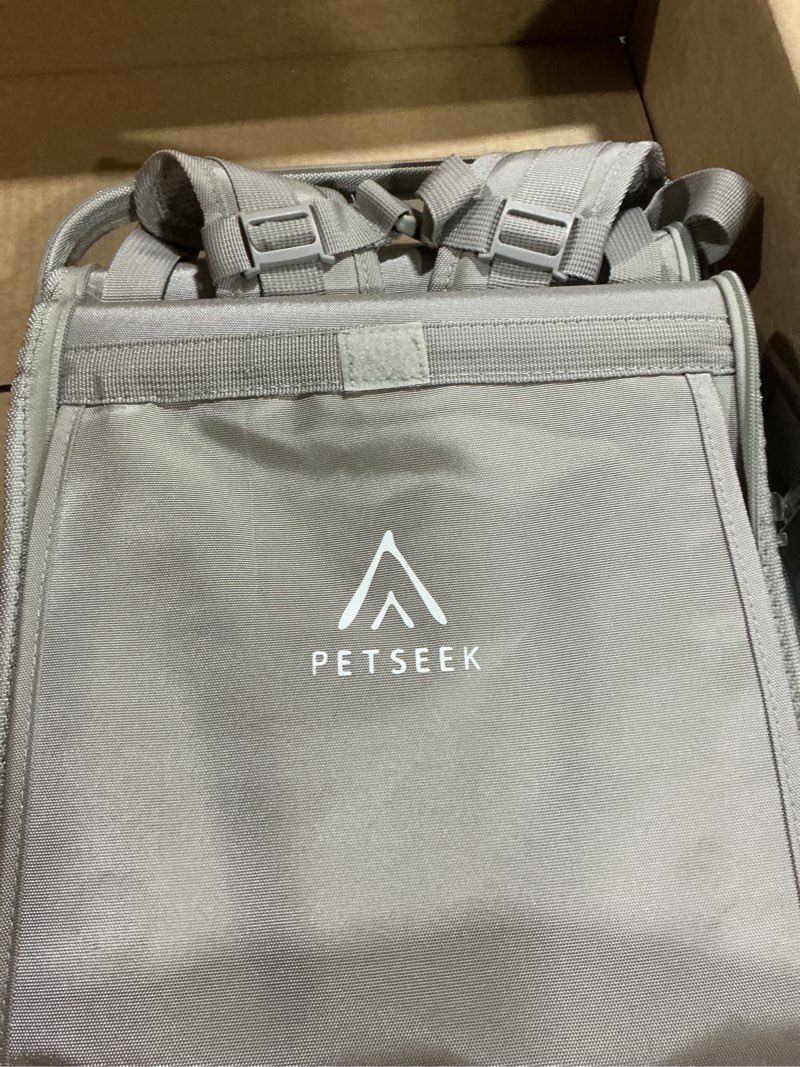 Condition photo showing Good Condition for Cat Backpack Carrier Large Pet Backpack Carrier, 17lbs Load-Bearing Ventilated Design Dog Backpack Carrier for Small Dogs, Sturdy Cat Bubble Backpack for Travel, Hiking & Outdoor Use, Grey